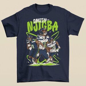 NEW Jaxon Smith-Njigba Cartoon Style Seattle Football T-Shirt